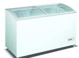 Curved glass door freezer deep glass slide door freezer to store food