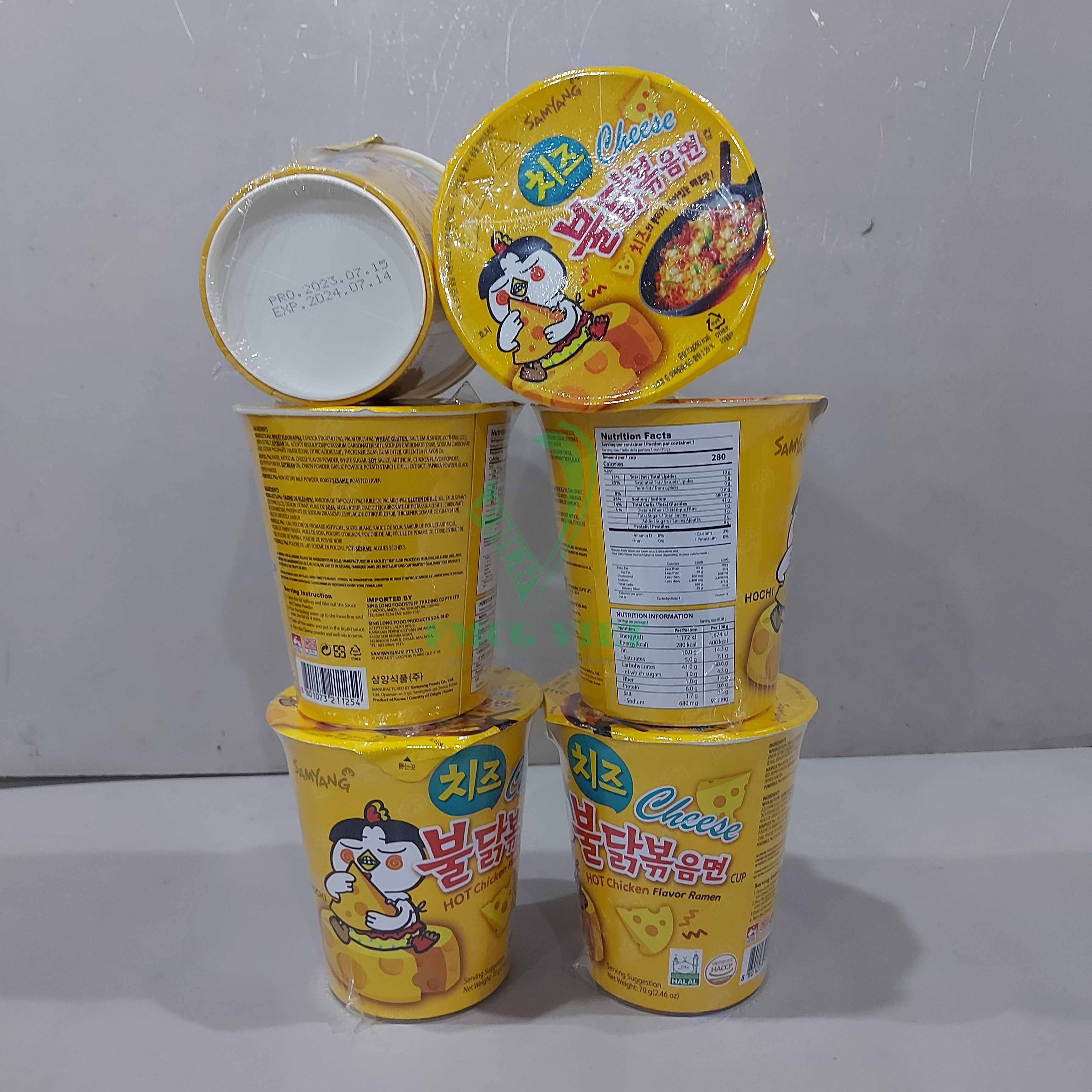 Samyangg Buldak Instant noodles cup bowl Noodles Hot Chicken Dried Ramen Cheese Cup 70g/ Korean Ramen Noodles Hot Chicken