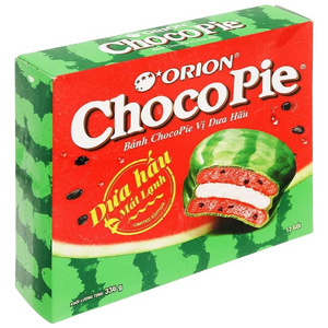 Wholesale Oriion Chocopie Cake Watermelon 396g 12 pack x 8/ Vietnam Orionn Chocopie Exporter