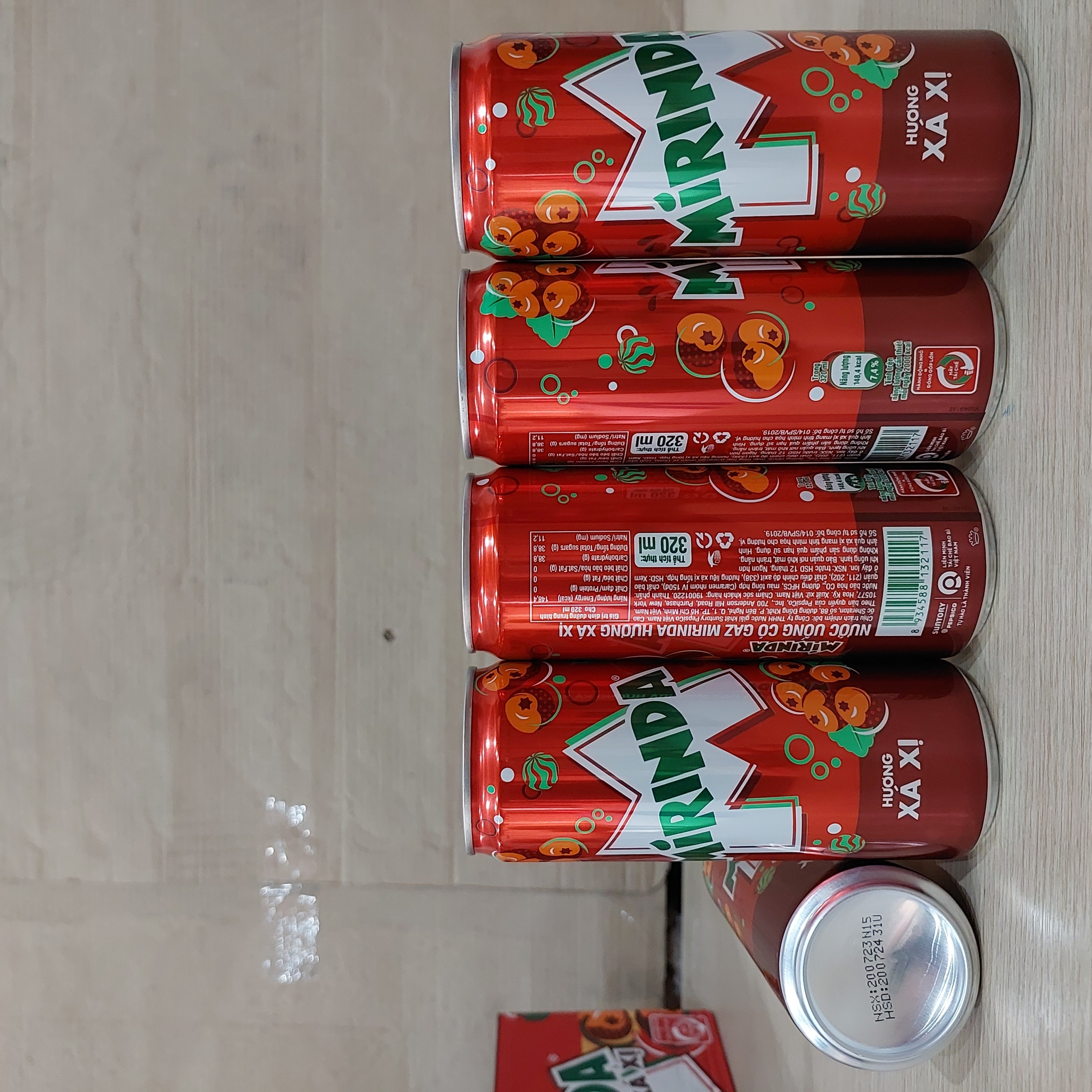 Mirinda Soft Drinks Sarsi 320ml x24 Cans/ Wholesale Vietnamese Mirinda Carbonated Drinks Exporter