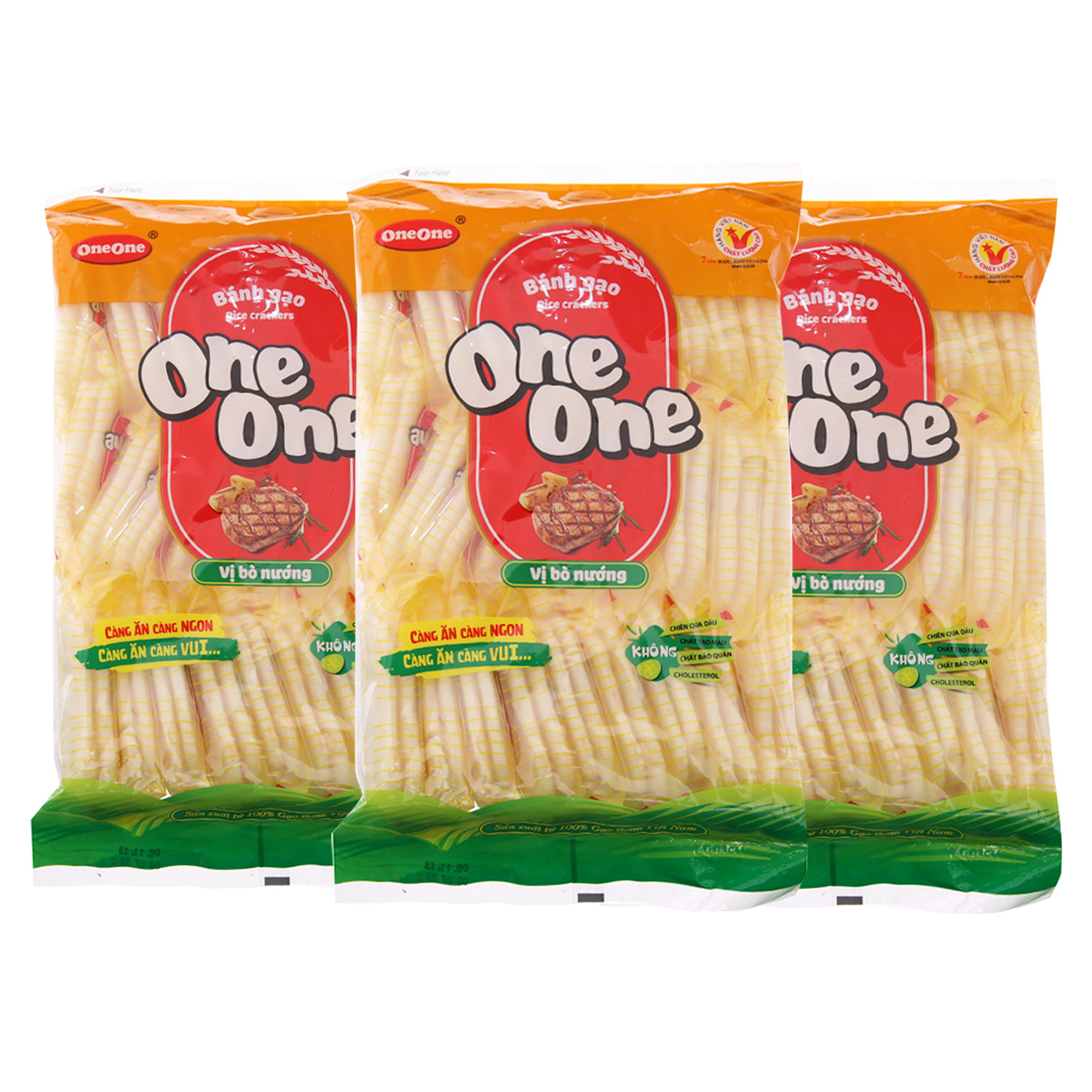 Vietnam Rice Cracker Beef Flavour One One Bag 150g