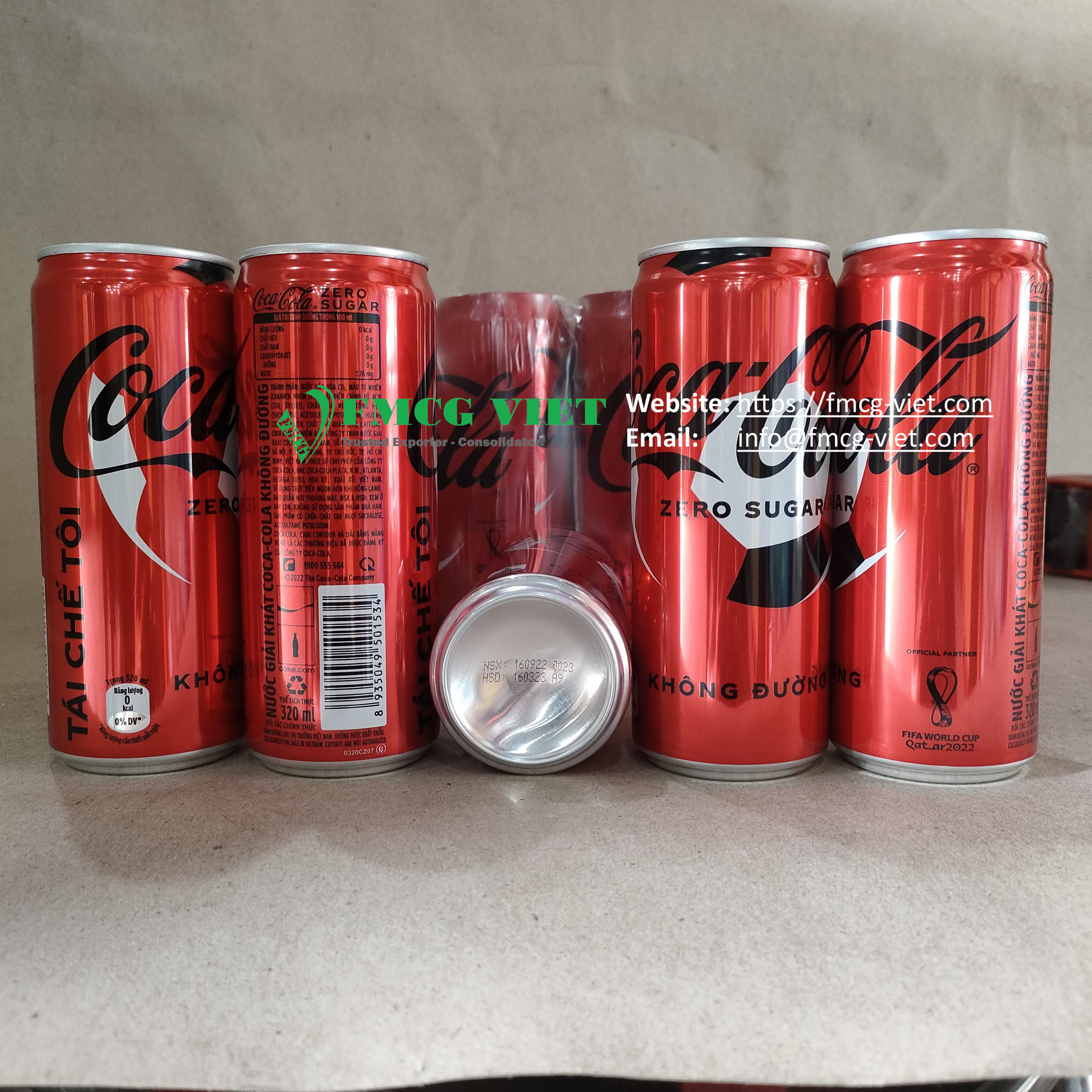 Wholesale Cola Coca Zero Soft Drinks 320ml / Vietnamese Carbonated Drinks Coka Cola Exporter