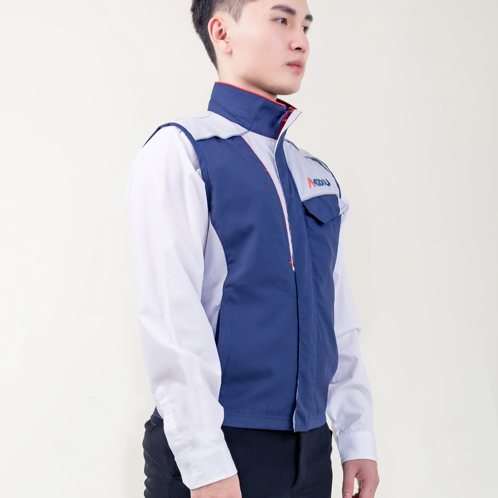 Engineer safety vest work wear uniform men blue safety vest - From FMF Vietnam Verified Manufacturer clothes ODM/OEM Service