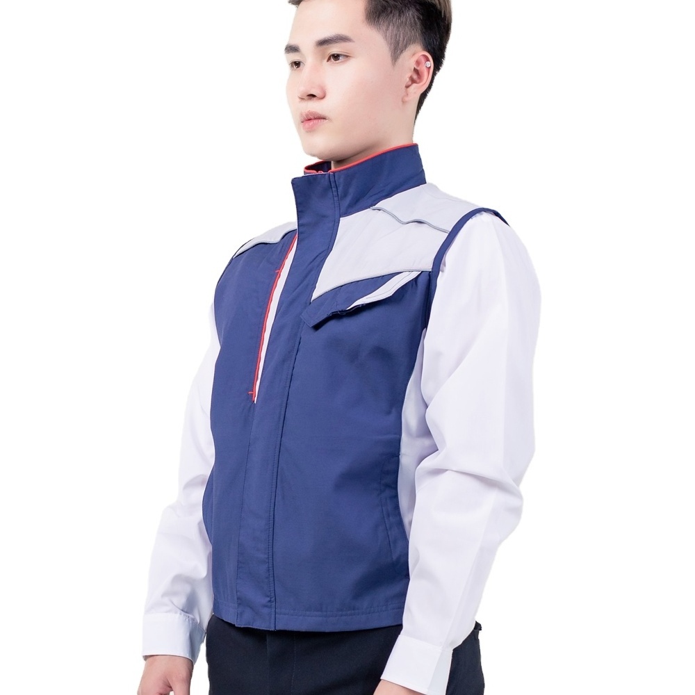 Engineer safety vest work wear uniform men blue safety vest - From FMF Vietnam Verified Manufacturer clothes ODM/OEM Service