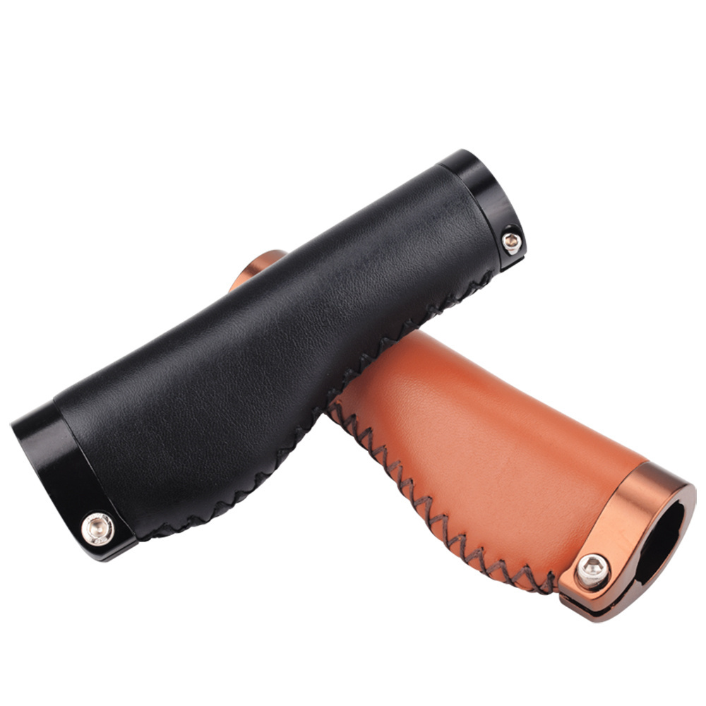 2PCS MTB handle Handle of bicycle handlebar is made of leather with wear-resistant length of 130mm and comfortable