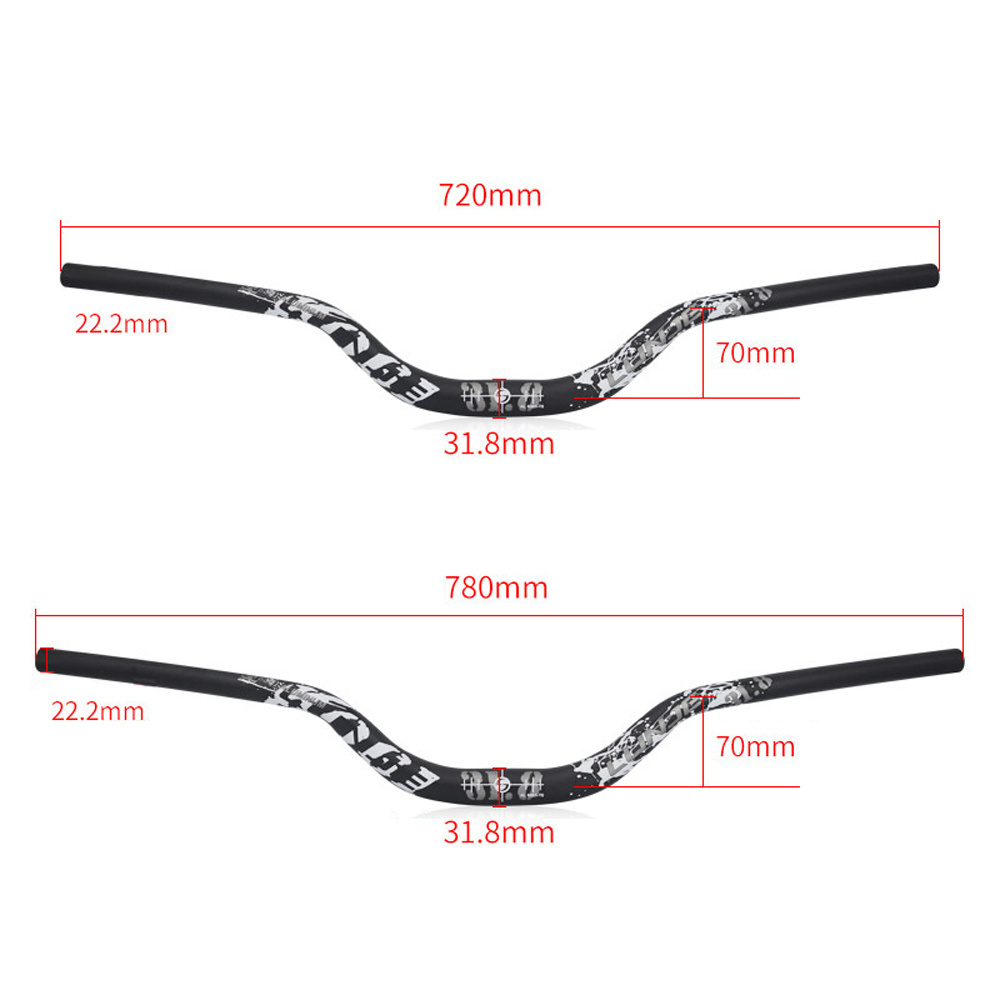 70mm high Bicycle handlebars extended by 720/780mm Mountain bike handle handle horizontal Bike Large Angle Swallow Handle