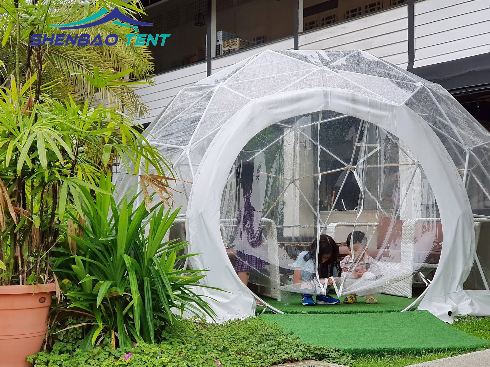 trade show tent Outdoor Dining Hot Selling iron Geodesic glamping Dome Tent tents for events igloo douse for sale