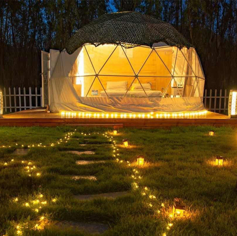 Heated House Round Dome Tent Dome glamping Tent Kit For Outdoor Resort