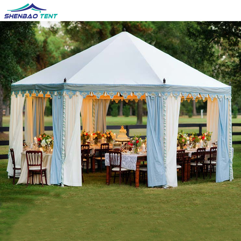 10X10 Luxury marquee party 3X3 4X4 5X5 Outdoor Hexagon gazebo Pagoda Tent with waterproof canopy