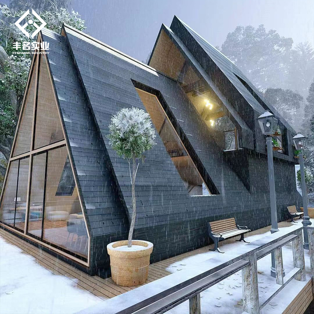 Modern luxury Resort hotel homes  modular  Triangle Prefab A Frame House Kits tiny house wooden house