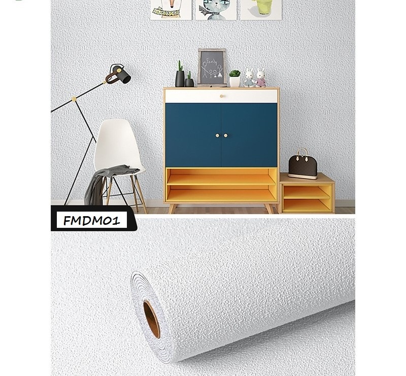 FM HOME peel and stick wallpaper diatom mud series FMDM01 White XPE 2.8m length