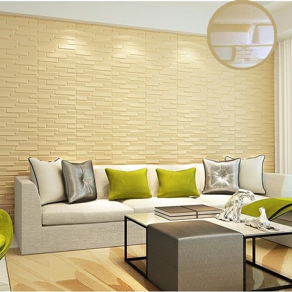 FM HOME Plain white 3d XPE foam Wall Panels stickers Mural wallpaper 3d for Living room bedroom