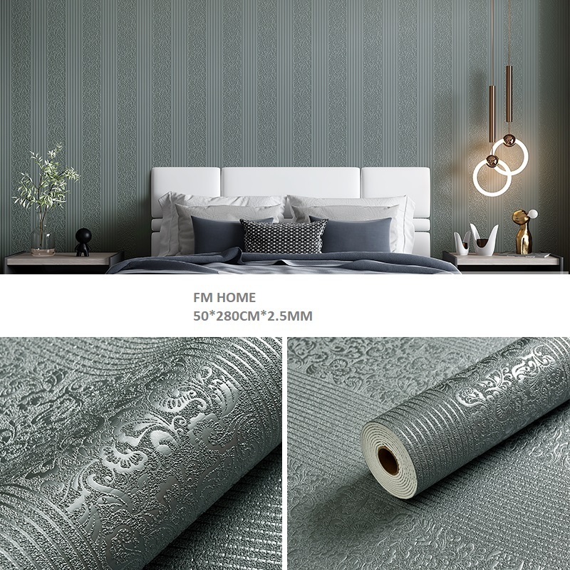 Aco-firendly Odorless Self- adhesive Wallpaper Embossed Wallpaper rolls supplier