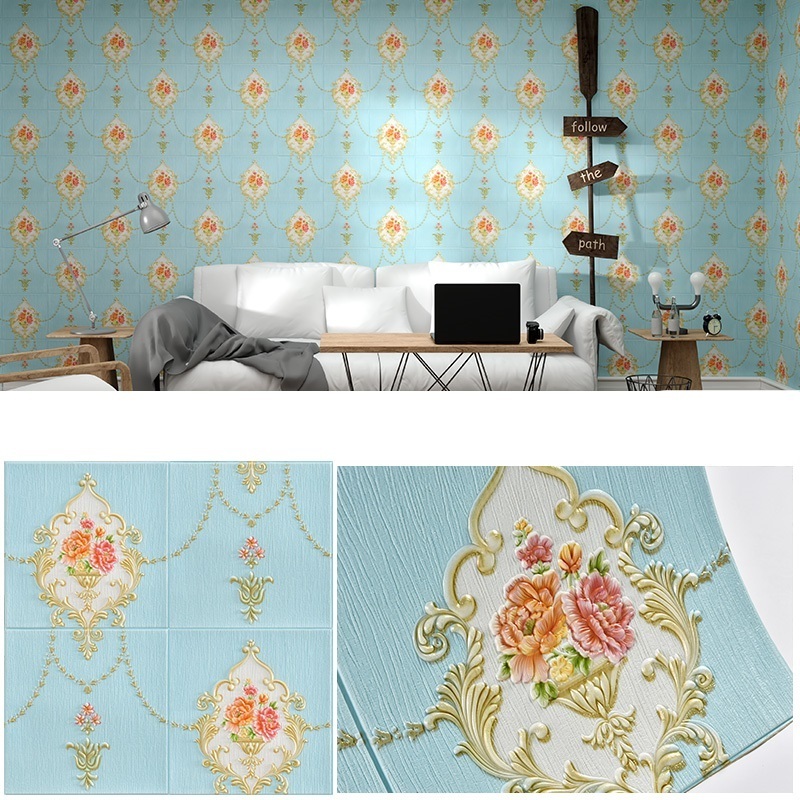 FM Home living room wall decor papers 3d foam wallpaper peel and stick