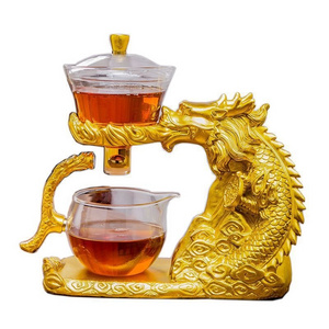 Hot selling Chinese style dragon shape Kungfu semi-automatic glass kungfu brewing borosilicate tea sets