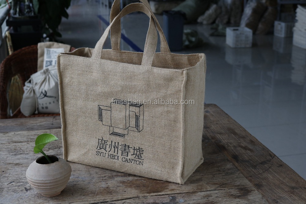 Promotional Cheap Customized Jute bag Jute Shopping Bag Burlap Jute Tote Bag