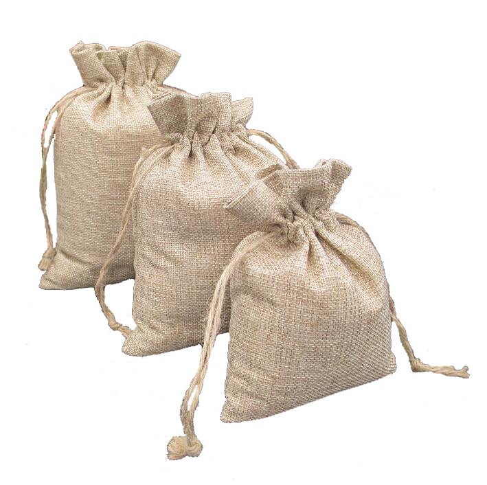 Natural Hemp Drawstring Bags Wholesale Burlap Gift Drawstring Pouch Jute Bags with String