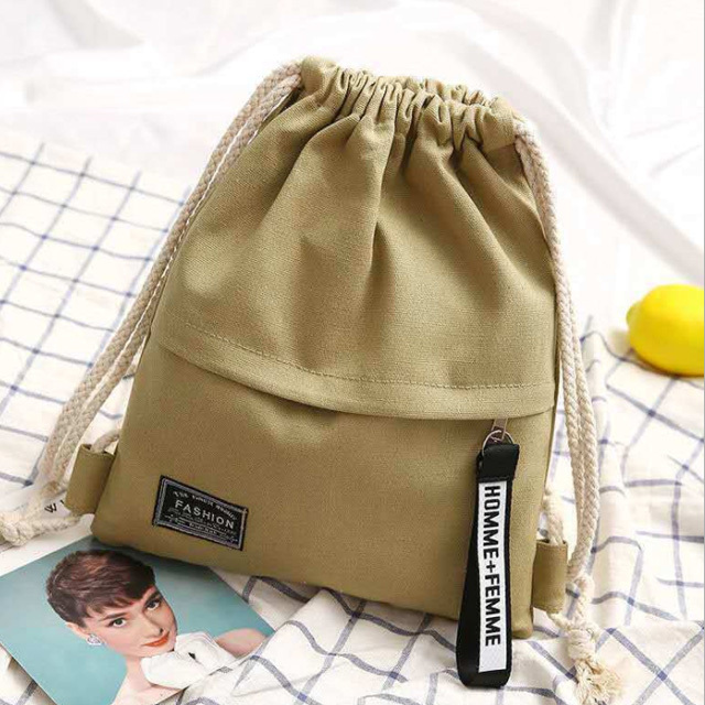 Wholesale Personalized Custom Drawstring Bags Cotton Canvas Drawstring Bag Backpack with Logo