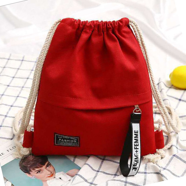 Wholesale Personalized Custom Drawstring Bags Cotton Canvas Drawstring Bag Backpack with Logo