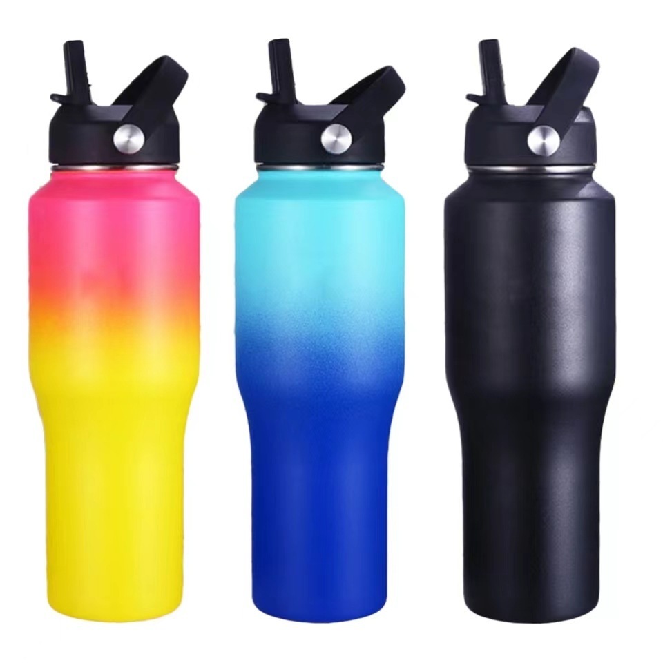 32oz portable outdoor mountaineering water bottle Large capacity insulated Space cup Double stainless steel