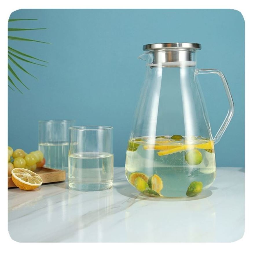 68 OZ  borosilicate glass iced tea glass borosilicate glass water pitcher drinking water jug set carafe