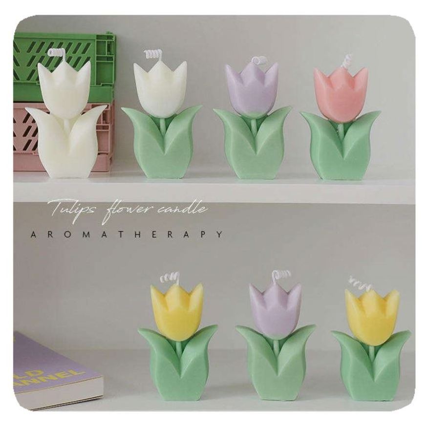 Tulip Flower Scented Aromatic Candle Home Wedding Decoration Souvenir Tulipcand Aromatherapy Candles