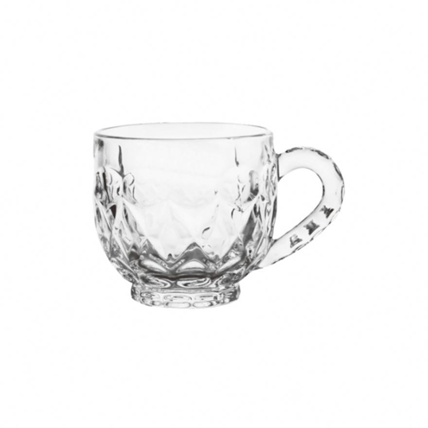 Hot Sale Glass Coffee Mugs 14 Oz Clear Embossed Glass Cups, Creative Tea Glass Coffee cup