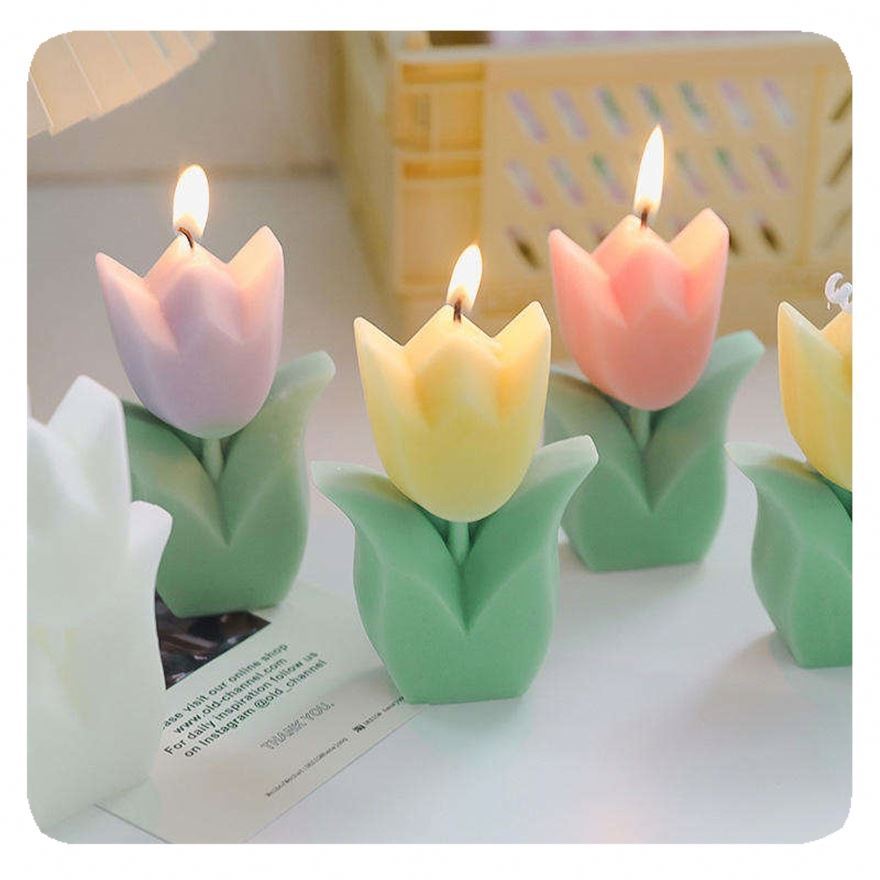 Tulip Flower Scented Aromatic Candle Home Wedding Decoration Souvenir Tulipcand Aromatherapy Candles