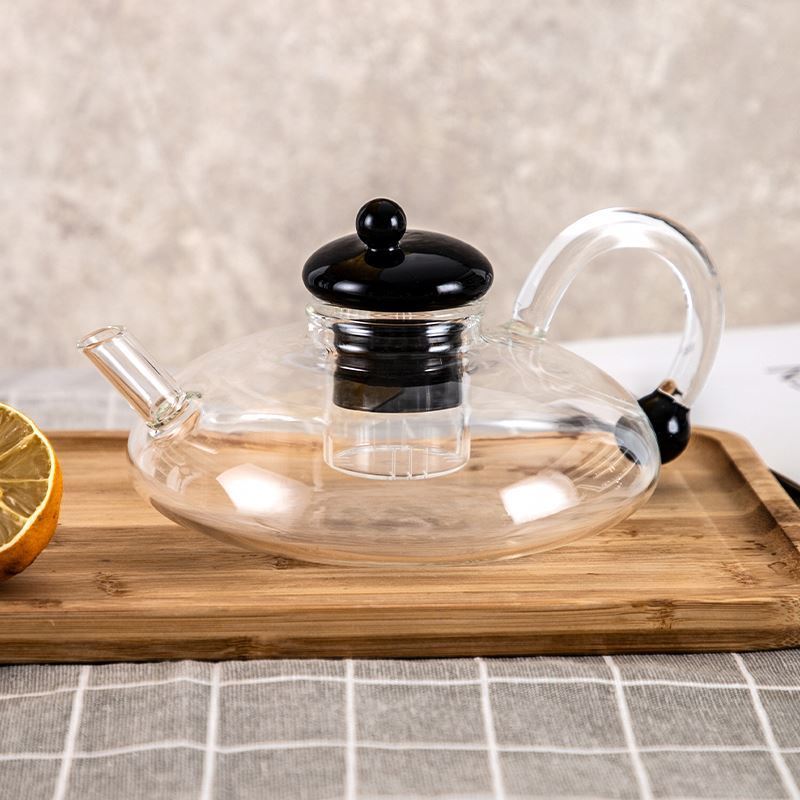 New Modern Luxury Afternoon Tea Set Transparent Borosilicate Glass Coffee Tea Pot Maker with Glass Cup Kettle and Teapots