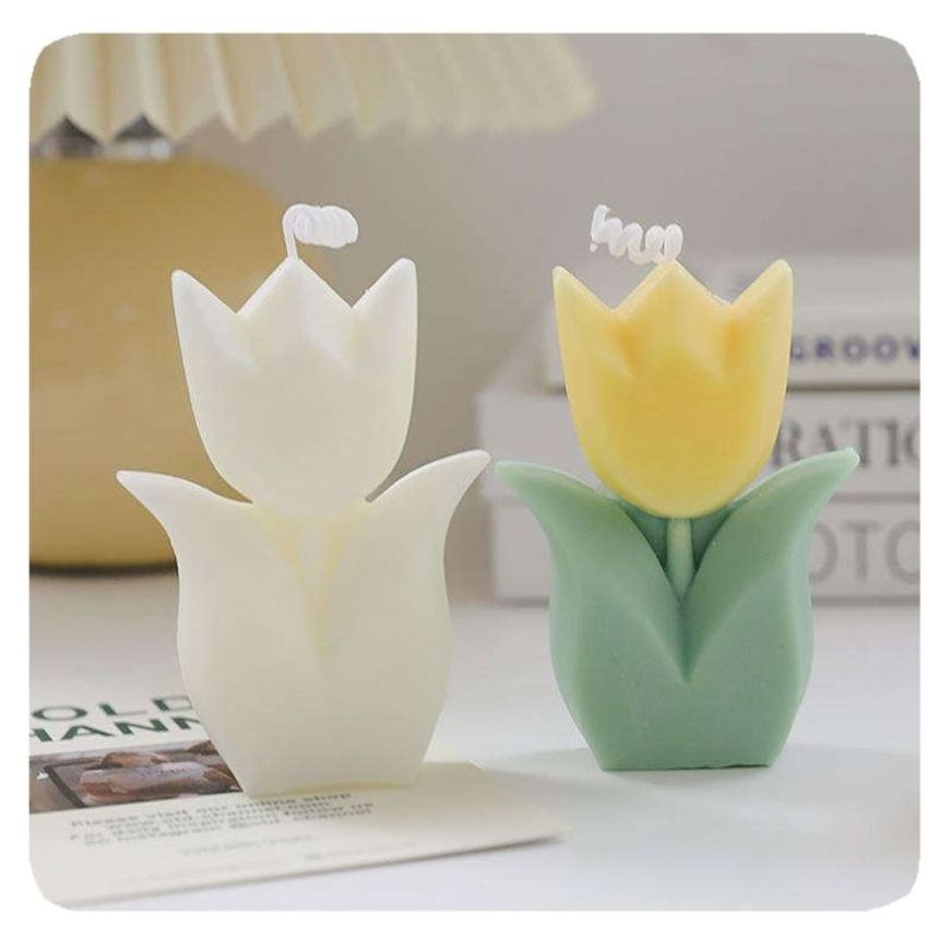 Tulip Flower Scented Aromatic Candle Home Wedding Decoration Souvenir Tulipcand Aromatherapy Candles