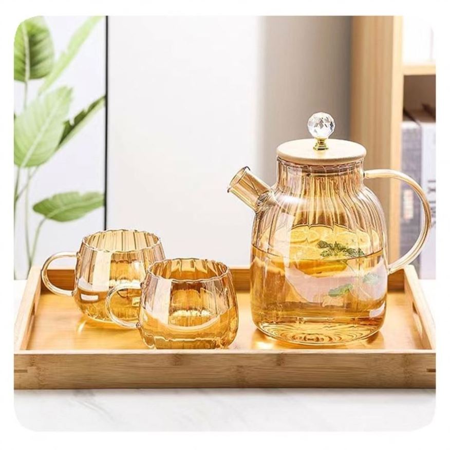 Heated electric ceramic stove juice kettle household large capacity high borosilicate amber cold kettle