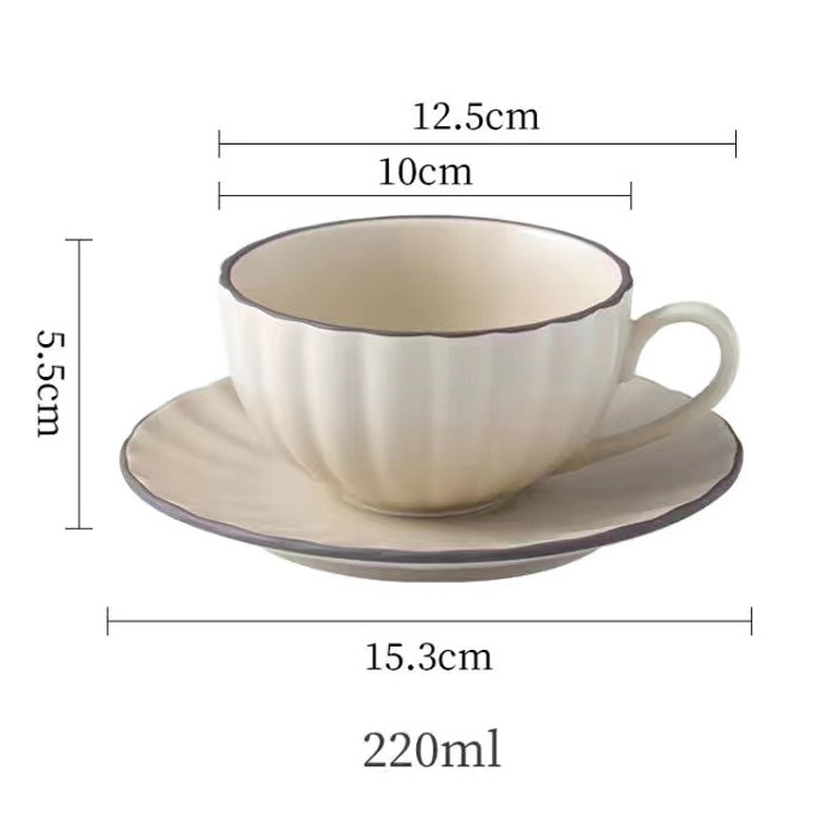 Nordic Custom luxury Porcelain Tea Cups Set Wholesale Latte Espresso Cup Coffee Cup Saucer Sets