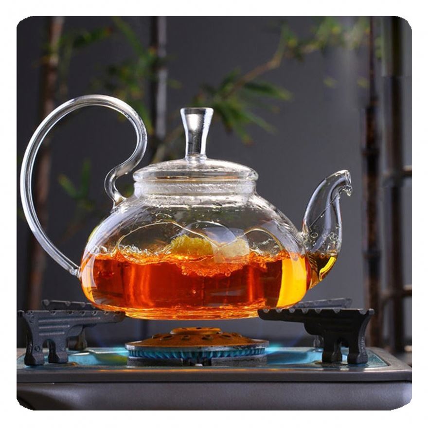 New style High borosilicate heat-resistant upgraded clear glass teapot with removable coffee infuser