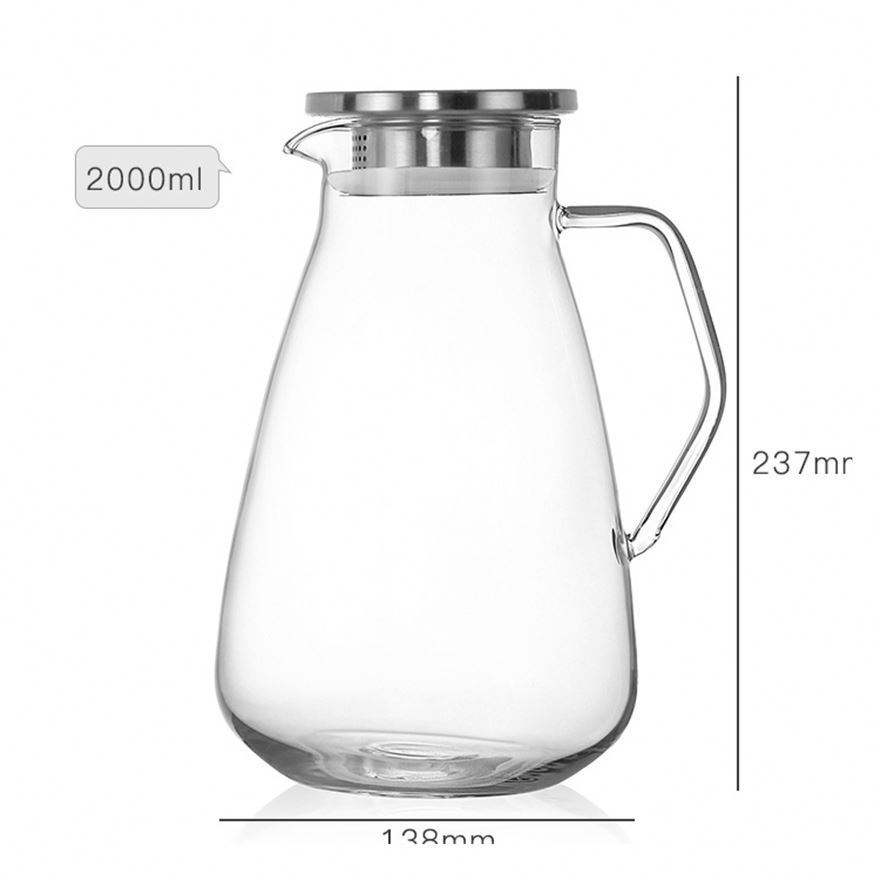 68 OZ  borosilicate glass iced tea glass borosilicate glass water pitcher drinking water jug set carafe