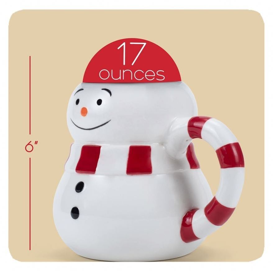 2024 New Ceramic Christmas Coffee Mugs Xmas 3D Santa Snowman Cute Snowman 17 ounce Glossy Ceramic Christmas Mug