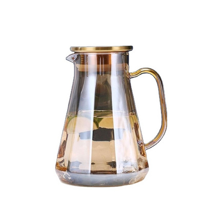 Amber color Glass Carafe Pitcher Color High Borosilicate Glass Carafe Nordic Style Household Cold Kettle