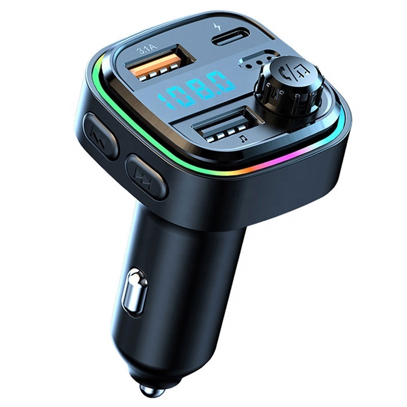 2023 Wireless Multifunctional Bluetooth Handsfree Car Kit/Adapter FM Transmitter/Calling/Mp3 Player, USB Ports for charger