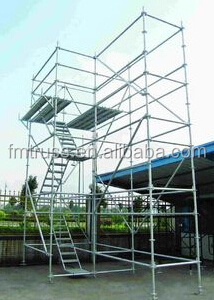 Mobile Scaffolding  Brace Ladders Aluminum Stairs Scaffolding With Wheels For Construction