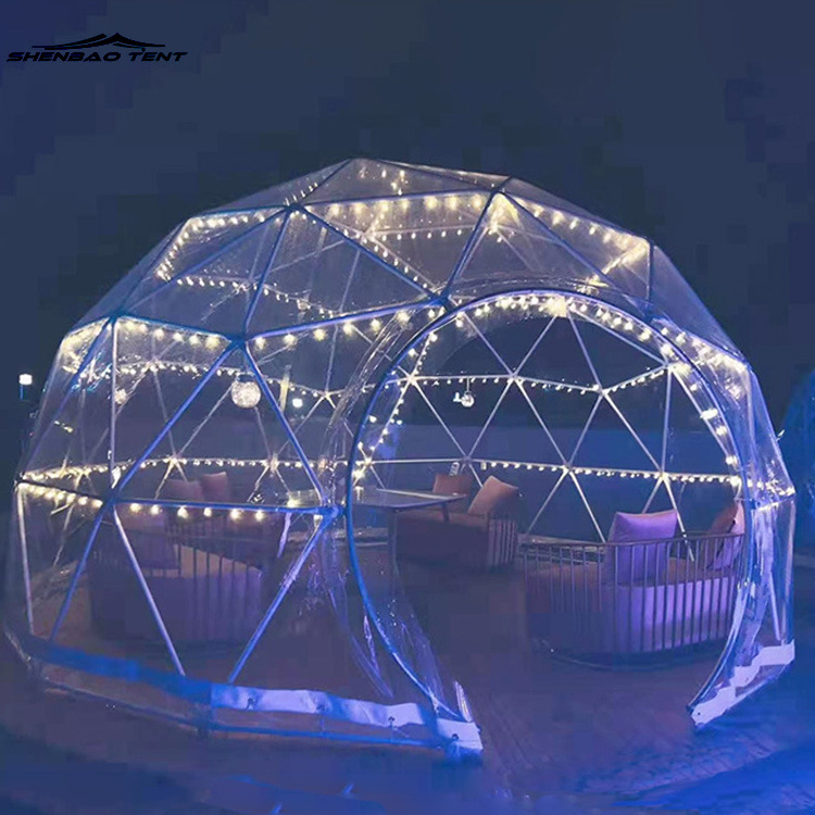 Luxury transparent dome geodesic outdoor plastic garden igloo tents for glamping  dome tent for resort