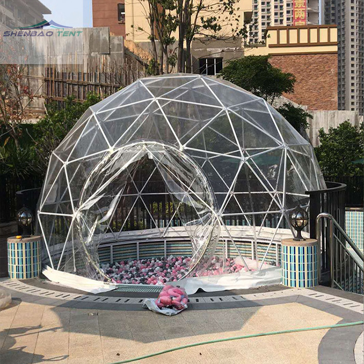 Luxury transparent dome geodesic outdoor plastic garden igloo tents for glamping  dome tent for resort