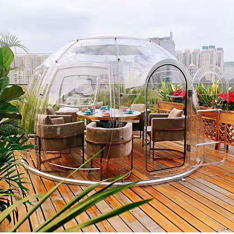 prefab cabin house restaurant home transparent bubble glamping dome ai rental sliding dome tent house