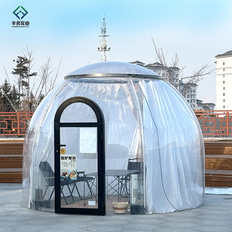 outdoor lucency cafe igloo dome tent for restaurant Scenic lounge outdoor dining glamping clear bubble house