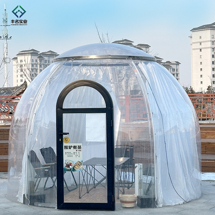 outdoor lucency cafe igloo dome tent for restaurant Scenic lounge outdoor dining glamping clear bubble house