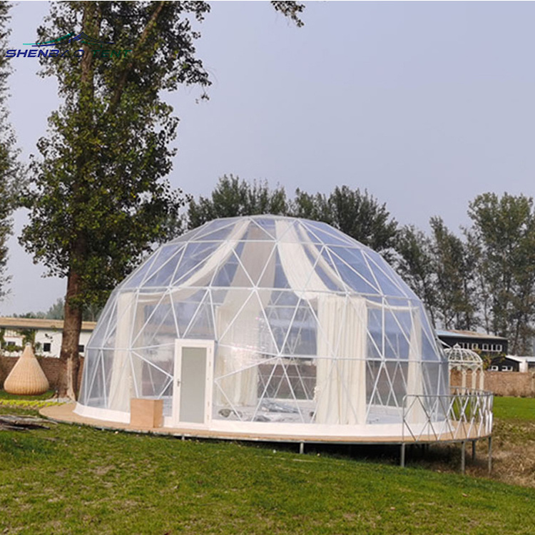 Luxury transparent dome geodesic outdoor plastic garden igloo tents for glamping  dome tent for resort