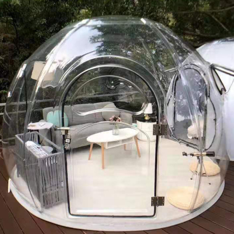 prefab cabin house restaurant home transparent bubble glamping dome ai rental sliding dome tent house