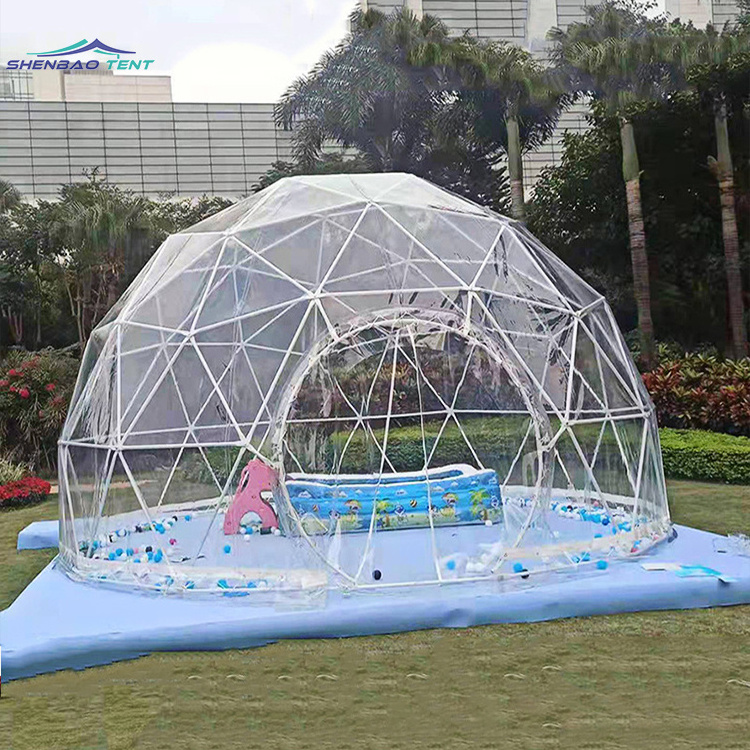 Luxury transparent dome geodesic outdoor plastic garden igloo tents for glamping  dome tent for resort