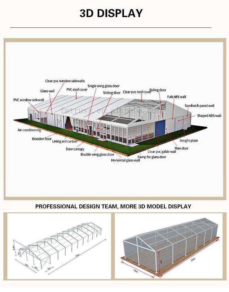 Luxury aluminum frame structure canopy tent 20x20 Waterproof clear marquee tent for sale white