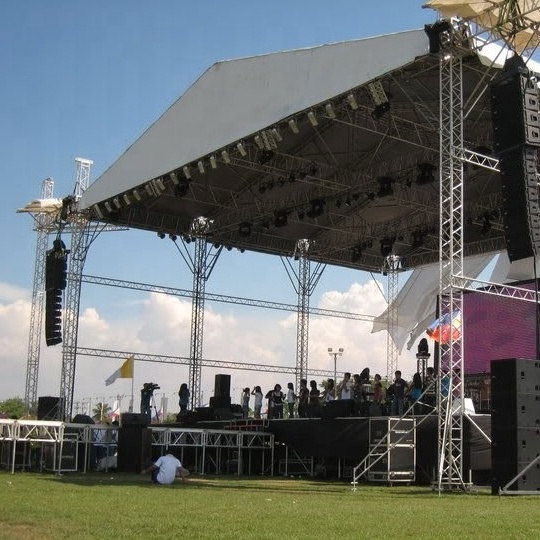 high loading capacity catwalk lighting dj stage spigot truss with roof coverings 300x300mm 400x400mm