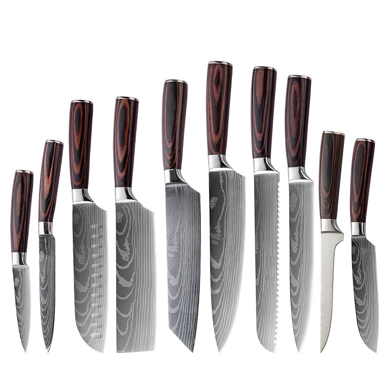 Wholesale knifes set kitchen tools stainless steel kitchen knife damascus kitchen knife set