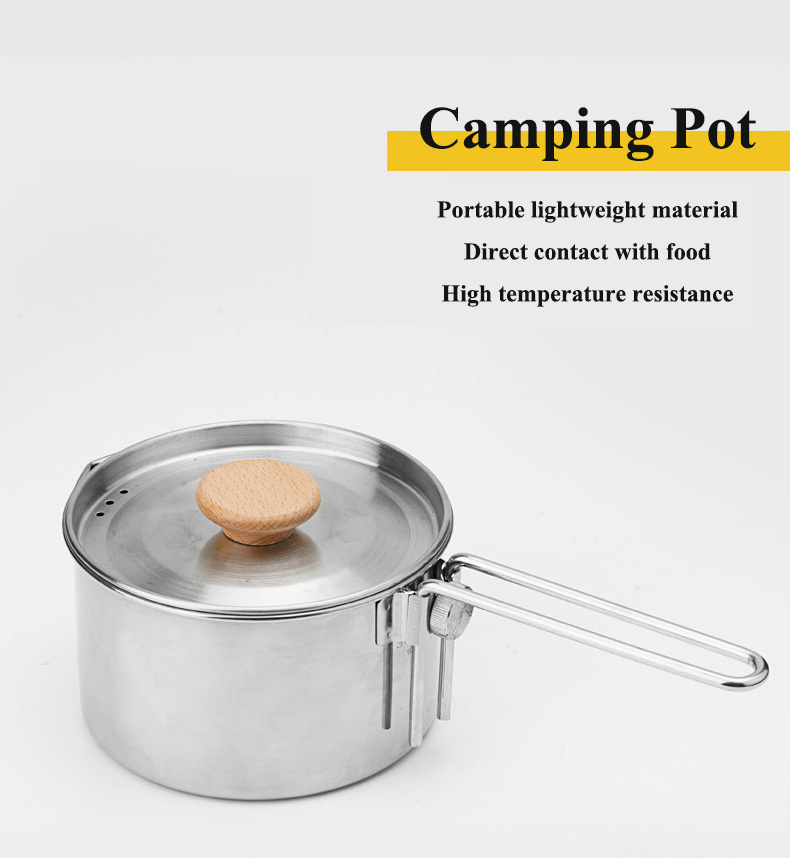 Portable outdoor kettle camping folding pot cooker set folding pot outdoor cooking pot